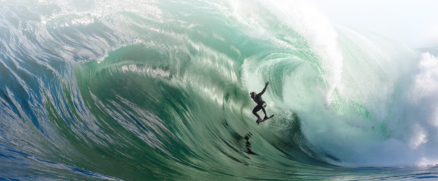 Surfer on the waves